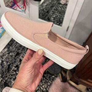 Sperry Pink and White Slip-On Sneakers